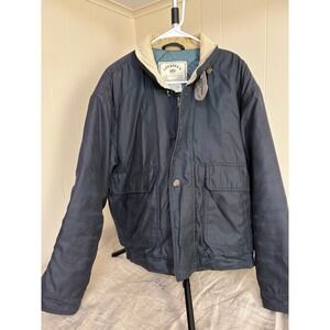 Aberdeen Collection Mens Navy Blue Bomber Jacket Corduroy Collar Size L